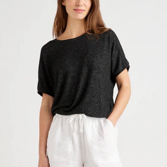 NEW QUINCE Brushed Short Sleeve Lounge Tee Size: XS - Picture 2 of 6